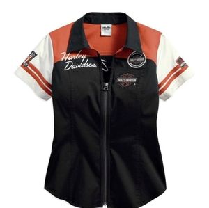 Harley Davidson zip front shirt